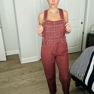 Stylish Women's Burgundy Overalls